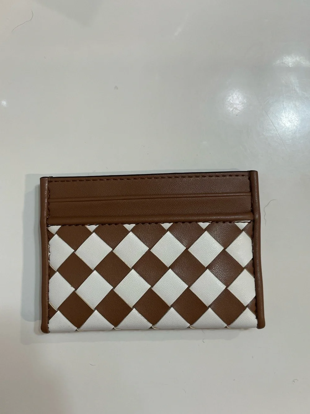 Michael Kors Reed Large Woven MK Logo Card Holder